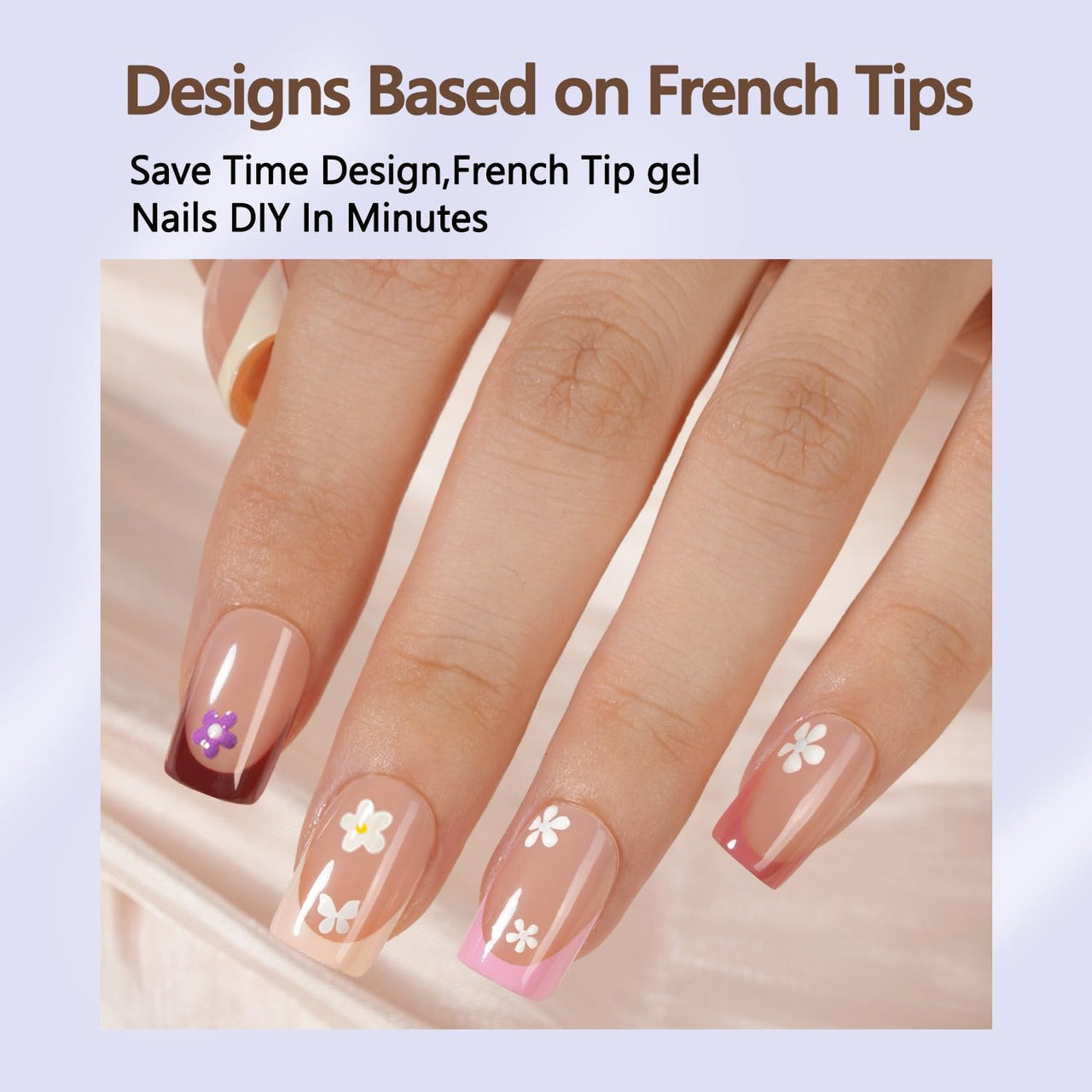 Misssix French Gel Nail Tips, 160pcs gel nail wraps – french long – CrazyGels