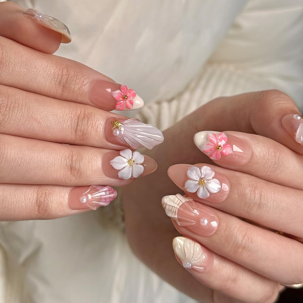 Medium Luxury Almond 3d False Nails gel nail wraps – almond medium – CrazyGels