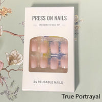 Thumbnail for WAFOLOZE Nails Press ons,White Ombre Short Square Press on Nails Fake Nails Glossy Acrylic Artificial Nails Stick on Nails for Women 24Pcs