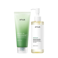 Thumbnail for Anua Double Cleanser Duo for Facial Cleansing : Heartleaf Pore Control Cleansing Oil & Heartleaf Quercetinol Pore Deep Cleansing Foam for Double Cleansing, Korean Skincare