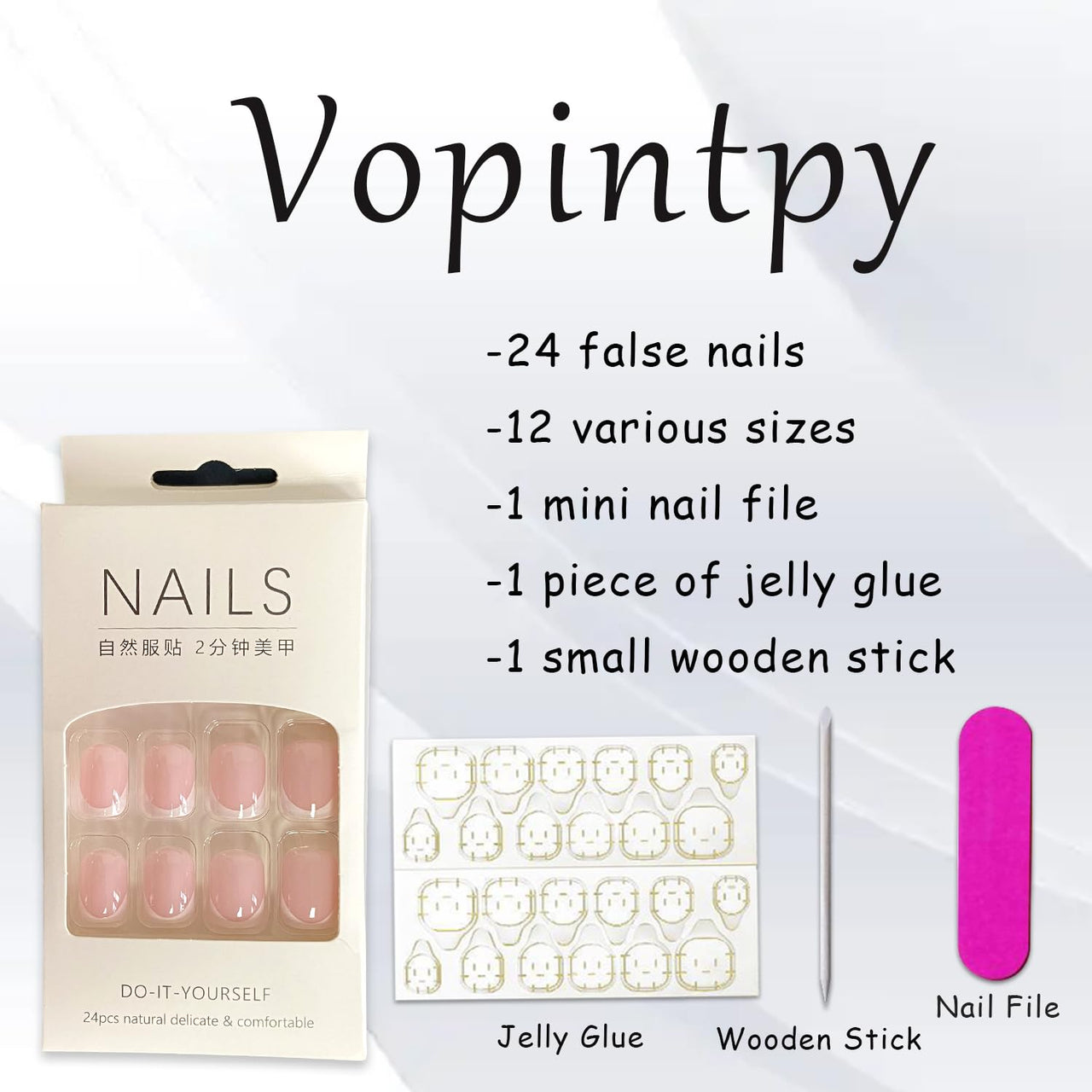 White French Tip Press On Nails gel nail wraps – french white – CrazyGels