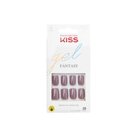 Thumbnail for KISS Gel Fantasy, Press On Nails, Nail glue included, 'Temporary Feels', Gray, Short Size, Squoval Shape, Includes 28 Nails, 2g Glue, 1 Manicure Stick, 1 Mini file