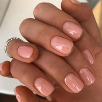 Thumbnail for GLAMERMAID Extra Short Press on Nails, Nude Pink Fake Nails Short Squoval, Natural Round Square Glue on Nails Glossy Gel, Acrylic Metal False Nail Kits for Women, Reusable Stick on Full Cover Nails