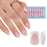 Thumbnail for Misssix XBASICTIPS Deep French Gel Nail Tips, 150Pcs Soft Gel French Tip Press on Nails, Short Square Pre-shaped False Nails, No Need to File Fake Nails for Nail Art DIY