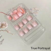 Thumbnail for WAFOLOZE Nails Press ons,White Ombre Short Square Press on Nails Fake Nails Glossy Acrylic Artificial Nails Stick on Nails for Women 24Pcs