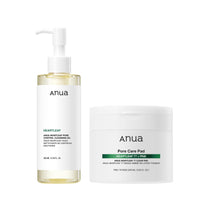 Thumbnail for Auna Deep Pore Treatment Duo Heartleaf Pore Control Cleansing Oil, Heartleaf 77 Toner Pad, Exfoliating Facial Pads, After-Cleansing for Gentle Facial Care, Korean Skincare set