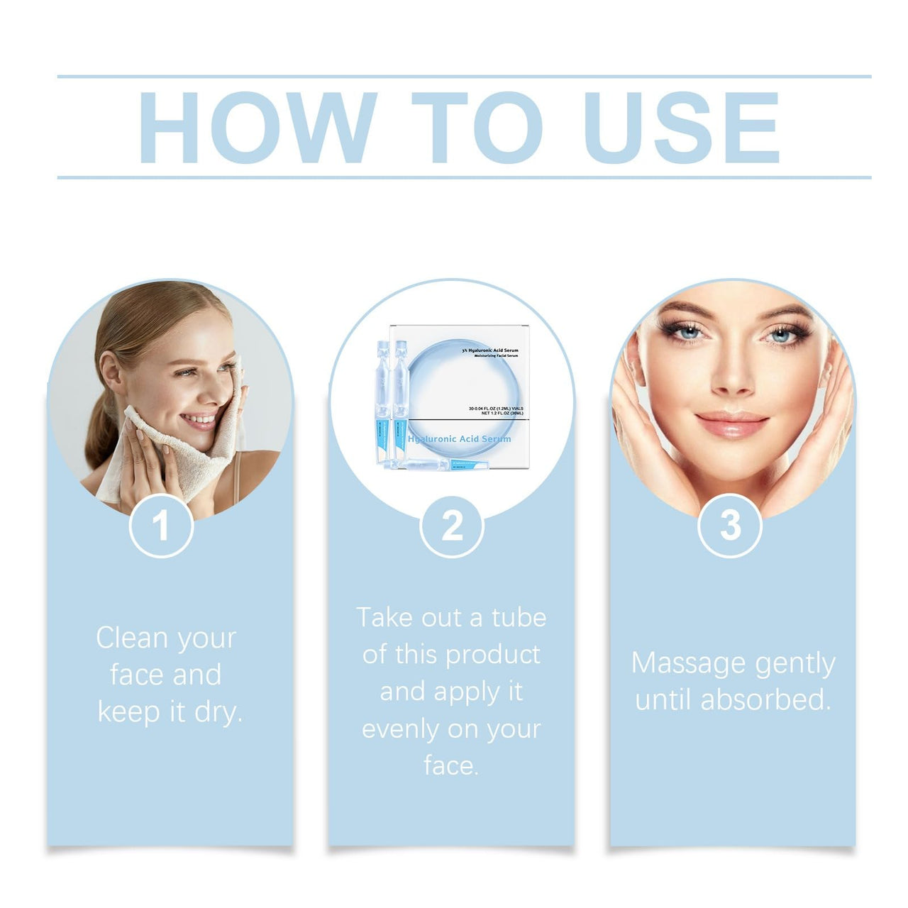 BAYUELSWU Hyaluronic Acid Tubes 3% Hyaluronic Acid Serum, 3% Hyaluronic Acid Serum Ultra-Hydrating Vials for Women's Moisturizing Skin Care Face (30PCS)