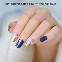 Thumbnail for 22pcs Nail Strips UV Free Nail Nail Nail Wraps Long Lasting Gel Nail Polish Strips Gloss Nail Nail Wraps with 2 Prep Pad, 1 Nail File (Floral Fragrance T047)