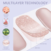 Thumbnail for 22pcs Nail Strips UV Free Nail Nail Nail Wraps Long Lasting Gel Nail Polish Strips Gloss Nail Nail Wraps with 2 Prep Pad, 1 Nail File (Floral Fragrance T047)