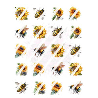 Thumbnail for Bee and Sunflowers Nail Art Decals - Waterslide Nail Decals – Premium Nail Wrap Set