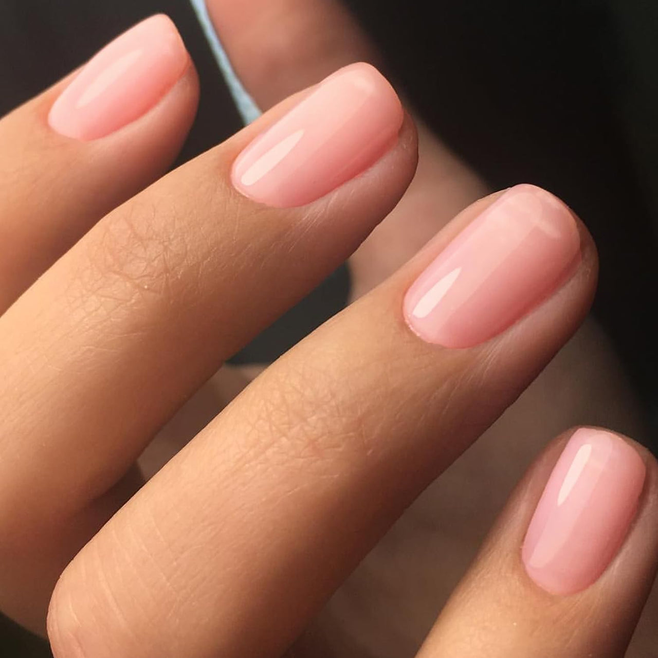 GLAMERMAID Extra Short Press on Nails, Nude Pink Fake Nails Short Squoval, Natural Round Square Glue on Nails Glossy Gel, Acrylic Metal False Nail Kits for Women, Reusable Stick on Full Cover Nails
