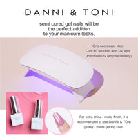 Thumbnail for DANNI & TONI Semi Cured Gel Nail Strips Ocean Blue (Verdant Whisper) Magnetic Silver Cat Eye Gel Nail Nail Wraps Flowers 28 Nail Nail Wraps
