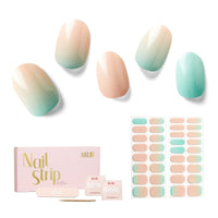 Thumbnail for Nailog Semi Cured Gel Nail Strips 34 pcs | Long Lasting Nail Polish Sticker Nail Wraps with Glossy Gel Finish | New Dawn