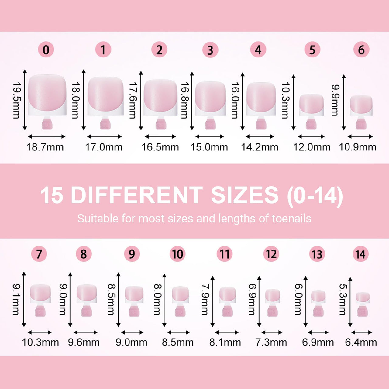 Toe Nail Press Ons, French Tips gel nail wraps – french long – CrazyGels