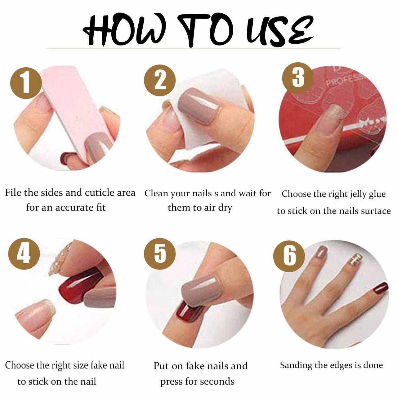 DANMANR Square Press on Nails Short Fake Nails French Acrylic Full Cover False Nails for Women and Girls 24PCS (White Pink)