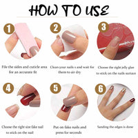 Thumbnail for DANMANR Square Press on Nails Short Fake Nails French Acrylic Full Cover False Nails for Women and Girls 24PCS (White Pink)