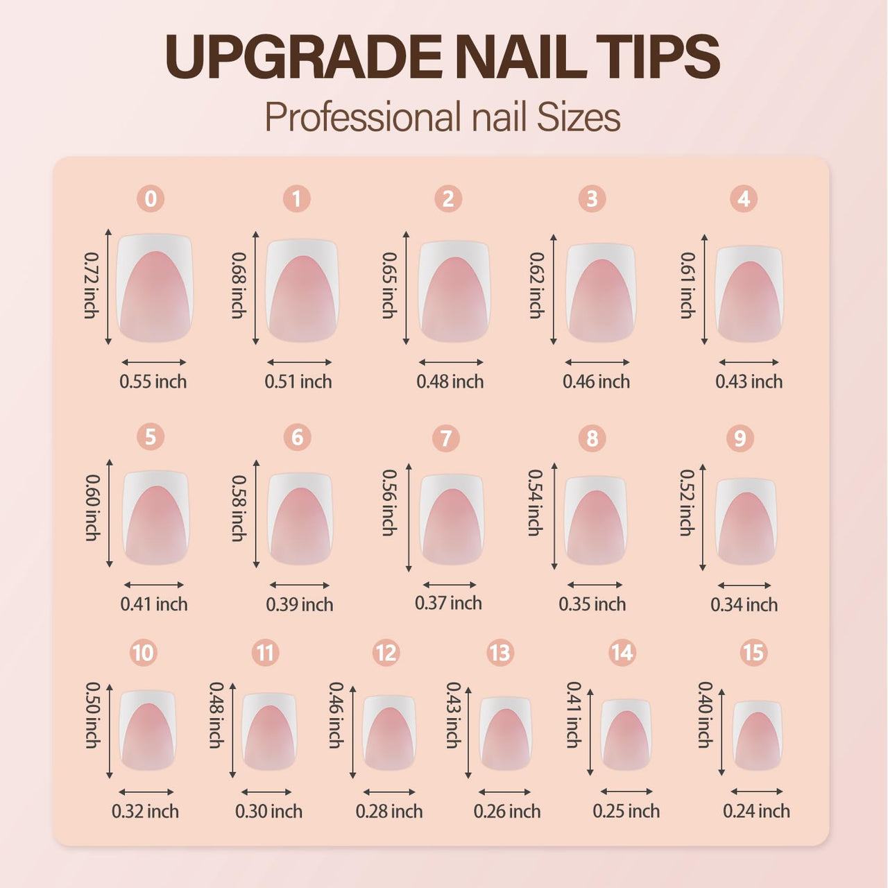 Vansiho Deep French Gel Nail Tips, gel nail wraps – french long – CrazyGels
