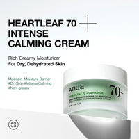 Thumbnail for ANUA Heartleaf 70 Intense Calming Cream with Ceramide, Panthenol, Heartleaf extract, Korean Skin care - (50ml /1.69Fl. Oz)