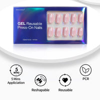 Thumbnail for SHANGMENG Pink Chrome Press on Nails Square - Soft Gel Press on Nails Short for Women Gift, Glossy Stick on Nails with Glue in 16 Sizes - 32 Reusable Fake Nails, Aurora Light Pink | Premium Nail Wraps