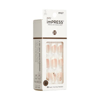 Thumbnail for KISS imPRESS No Glue Mani Press On Nails, Design, 'My Worth', White, Short Size, Squoval Shape, Includes 30 Nails, Prep Pad, Instructions Sheet, 1 Manicure Stick, 1 Mini File | Premium Nail Wraps