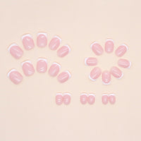 Thumbnail for White French Tip Press On Nails gel nail wraps – french white – CrazyGels