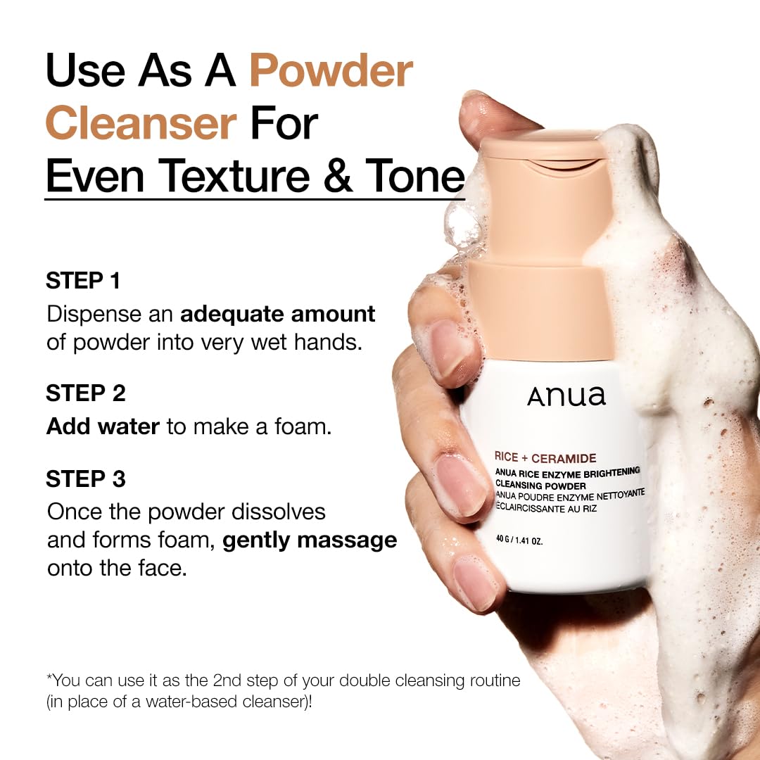 Anua Rice Trio Set : Rice Cleansing Powder & Milky Toner & Hydrating Serum, Marshmallow face mask Maker, for Glass Skin,Korean Skincare