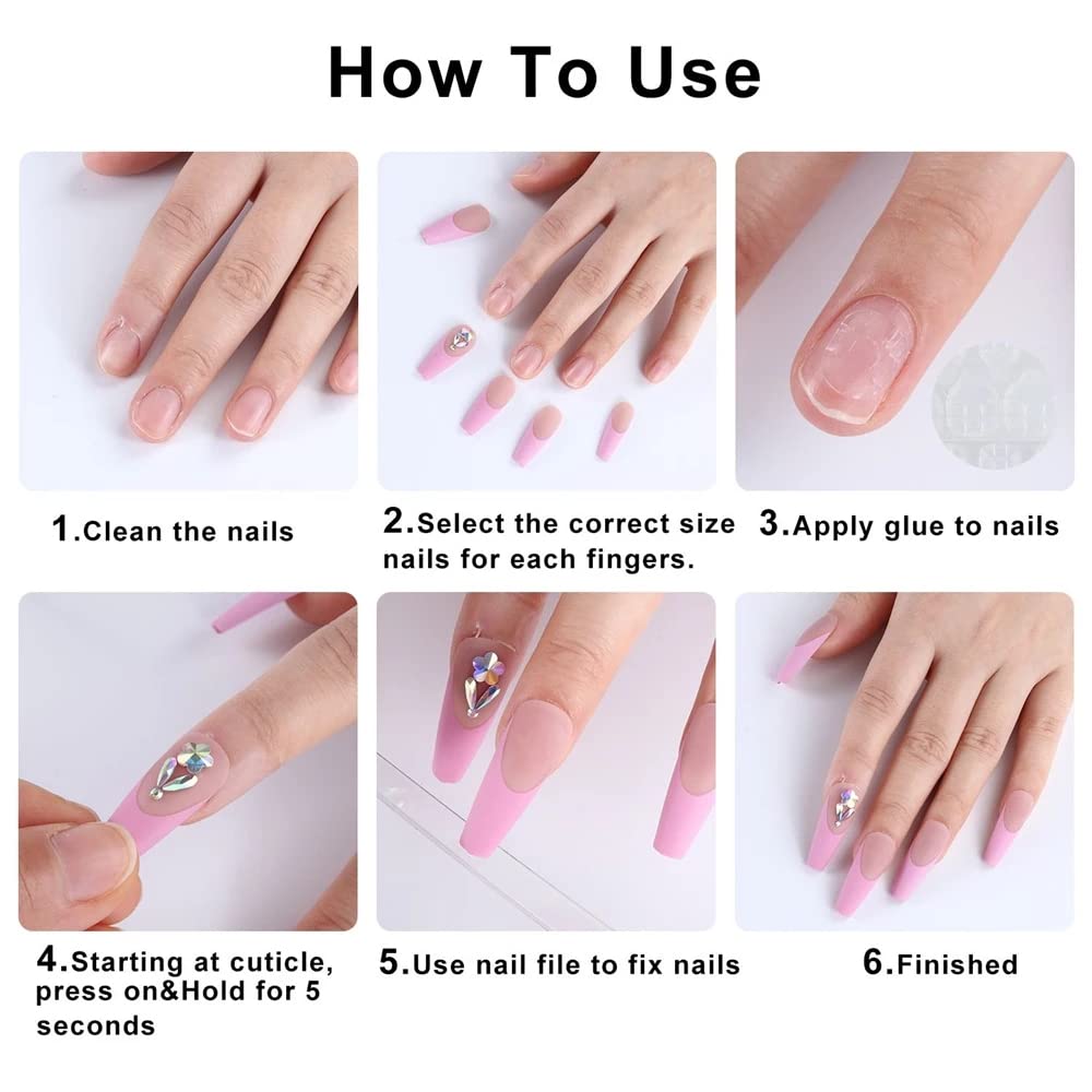 DZPGUONIZ 24pcs Short Square Press on Nails French Tip Fake Nails White Flower with Star Design Glitter False Nails Luxury Nail Charms Crafts White Stripes Glue on Nails for Women Manicure Tips