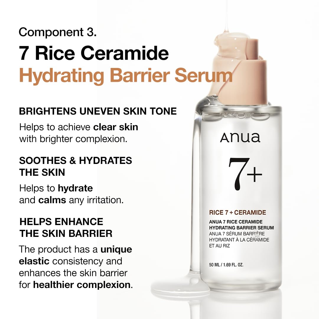 Anua Rice Trio Set : Rice Cleansing Powder & Milky Toner & Hydrating Serum, Marshmallow face mask Maker, for Glass Skin,Korean Skincare