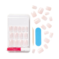 Thumbnail for KISS Bare but Better Press On Nails, Glossy Pink, Short Length, Square Shape, 28 Fake Nails, Pink Gel Nail Glue Net Wt. 2g (0.07 Oz.), Mini Nail File, & Manicure Stick | Premium Nail Wraps