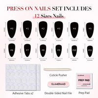 Thumbnail for GLAMERMAID Cherry Red Press on Nails Medium Almond, Handmade Jelly Soft Gel Dark Red Glue on Nails Stiletto, Burgundy Emo Fake Nails Short Oval, Reusable Acrylic Stick on False Nails Kit for Women | Premium Nail Wraps