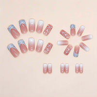Thumbnail for Ruokexin Heart Press On Nails Medium gel nail wraps – medium long – CrazyGels