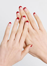 Thumbnail for ohora Premium Semi Cured Gel Nail Strips (N Ruby French) - Red, French