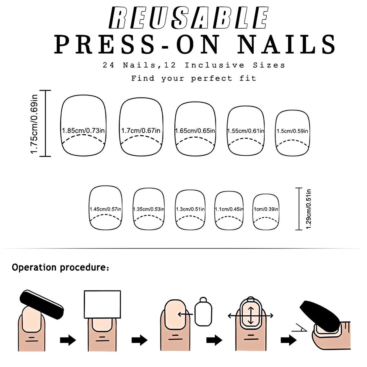 Short Square Press On Nails French gel nail wraps – french short – CrazyGels