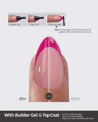 Thumbnail for BTArtboxnails XCOATTIPS Pink French Tip Press On Nails - Short Press On Nails Square, Soft Gel Nail Tips, 160Pcs Soak Off Acrylic Pink Fake Nail Extension in 16 Sizes | Premium Nail Wraps