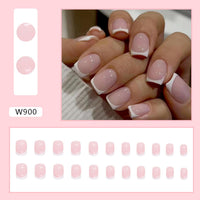 Thumbnail for White French Tip Press On Nails gel nail wraps – french white – CrazyGels