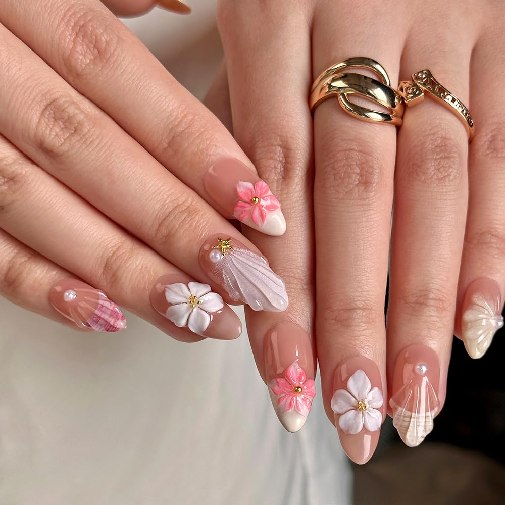 Medium Luxury Almond 3d False Nails gel nail wraps – almond medium – CrazyGels
