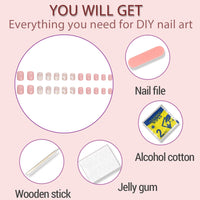 Thumbnail for Press On Nails Short，acrylic ，short Square gel nail wraps – short long – CrazyGels