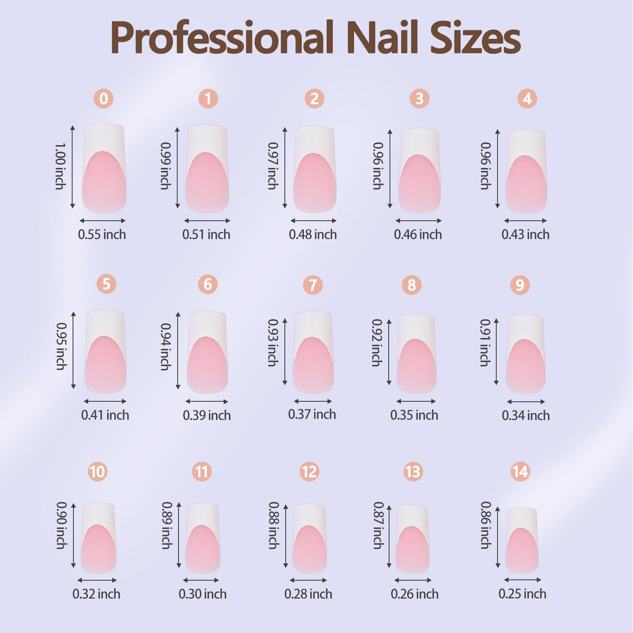 Misssix French Gel Nail Tips, 240Pcs French Tip Press on Nails Long Square Pink, No Need to File Tips Pre-lasting, Fake Nails for Nail Art DIY 15 Sizes
