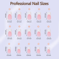Thumbnail for Misssix French Gel Nail Tips, 240Pcs French Tip Press on Nails Long Square Pink, No Need to File Tips Pre-lasting, Fake Nails for Nail Art DIY 15 Sizes