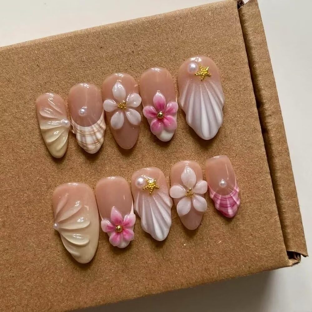 Medium Luxury Almond 3d False Nails gel nail wraps – almond medium – CrazyGels