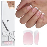 Thumbnail for BTArtboxnails XCOATTIPS French Tip Nails - Short Press On Nails, 160 Pcs Pink Square Soft Gel Nail Tips Pre-applied Tip Primer & Base Coat, No Need File False Nails for Gift, 16 Sizes