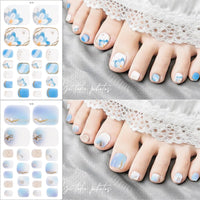 Thumbnail for KTAABTR 8 Sheets Toenail Nail Nail Wraps Self-Adhesive Nail Nail Wraps With Daisy Flowers Design - DIY Gel Polish Strips for Women Girls Toe Nail Decorations