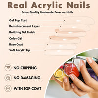 Thumbnail for KQueenest Ombre Pink Press on Nails Long Square Shaped Gradient French Fake Nails Press Ons, Natural Gel Square Tips - 24 Pcs Coffin Acrylic False Nails Set for Women Daily Wear