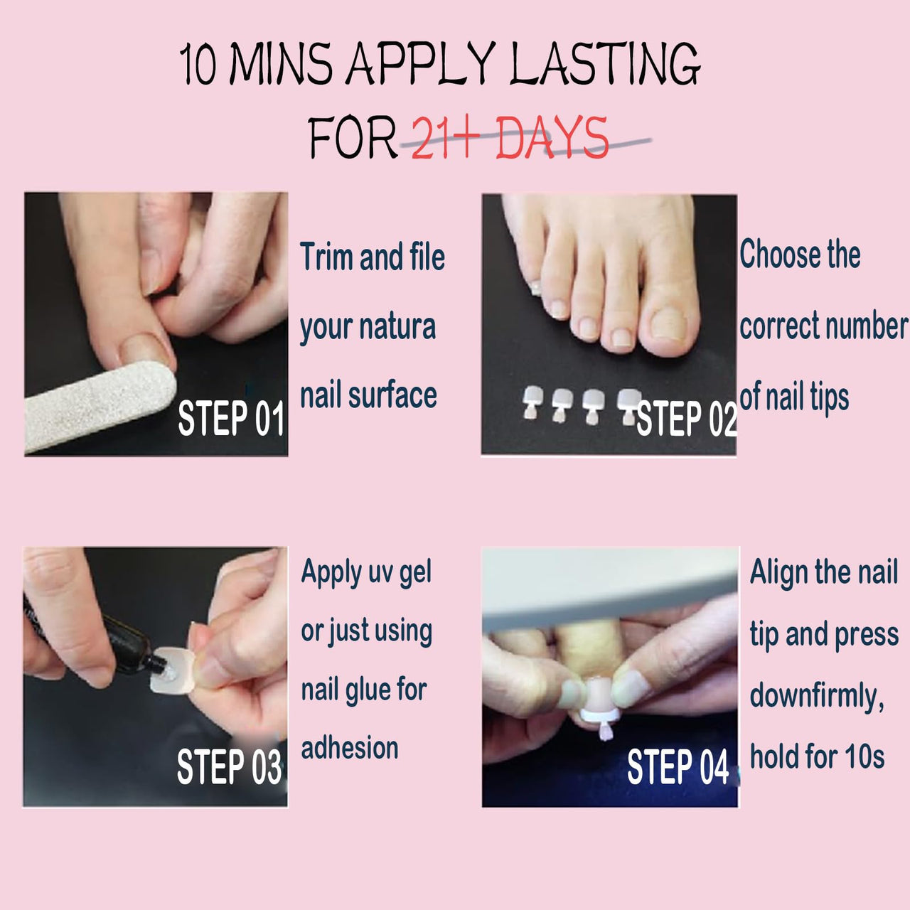 Pink Press on Nail for Women, OPkssnails 216pcs Summer French Tip Press on Toenails Short Square, Soft Gel Toe Nail Tips, Soak off Acrylic Fake Toe Nail Extensions 12 Sizes