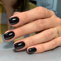 Thumbnail for Modelones 32Pcs Black Press on Nails, Upgrade Short Square Fake Nails, Reusable Nail Kit with Nail Glue Adhesive Tabs Mini Nail File, Nails Press Ons 16 Sizes