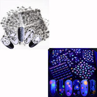 Thumbnail for 30 Sheets Black Nail Nail Nail Wraps and 24 Sheets Fluorescent Nail Nail Nail Wraps