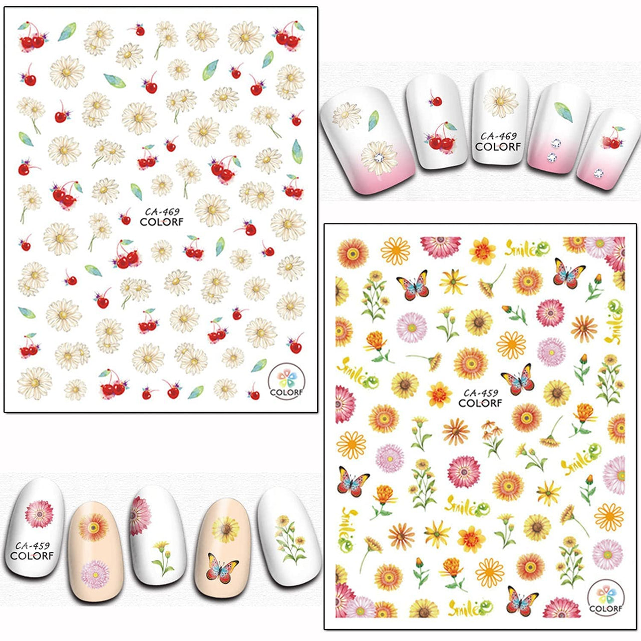 12 Sheets Flowers Nail Art Nail Nail Wraps with 8 Sheets Thanksgiving Nail Art Nail Nail Wraps