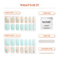 Thumbnail for Heyhae Semi Cured Gel Nail Strips | No LED Lamp Needed | Spring, Marble, Pink | Easy Apply & Remove, Salon Quality | Includes 28 Strips, 1 Prep Pads, Nail File & Wooden stick - Hey, Daisy Days
