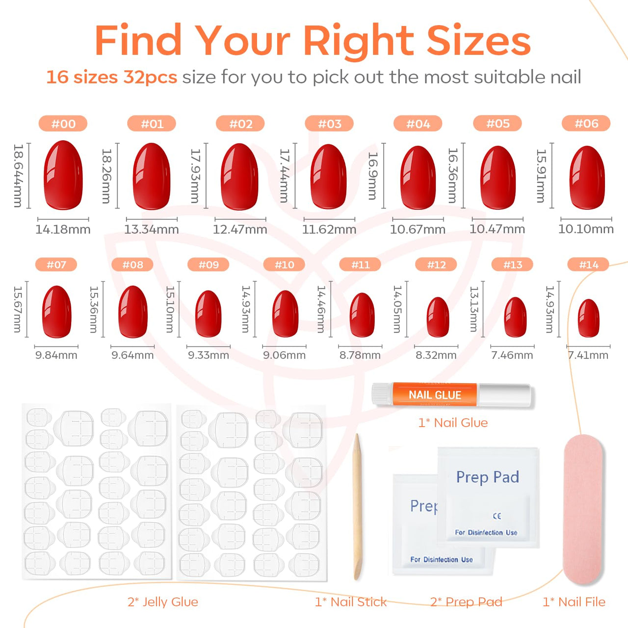 Modelones Short Press On Nails, 32pcs gel nail wraps – short long – CrazyGels
