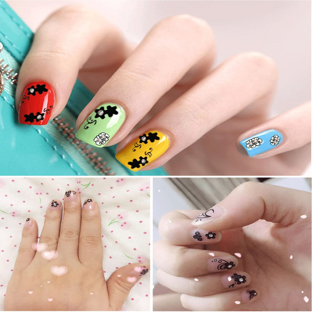 30 Sheets White Nail Nail Nail Wraps and 30 Sheets Black Nail Nail Nail Wraps